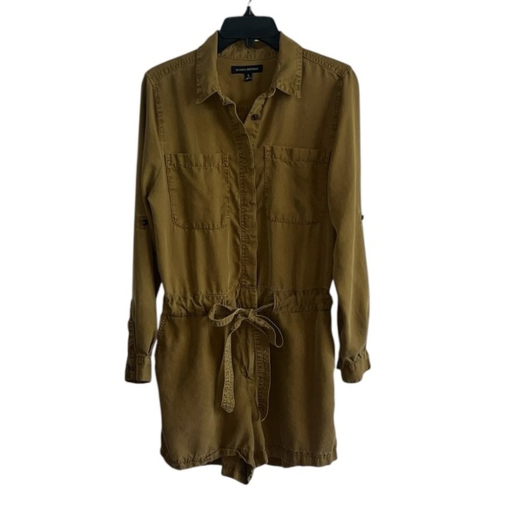 Banana Republic Khaki Safari Button-Up Romper Size 8 - Picture 1 of 9